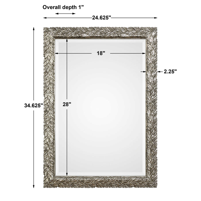 Evelina Mirror Burnished Metallic Silver-Mirrors/Pictures-Uttermost-Lighting Design Store