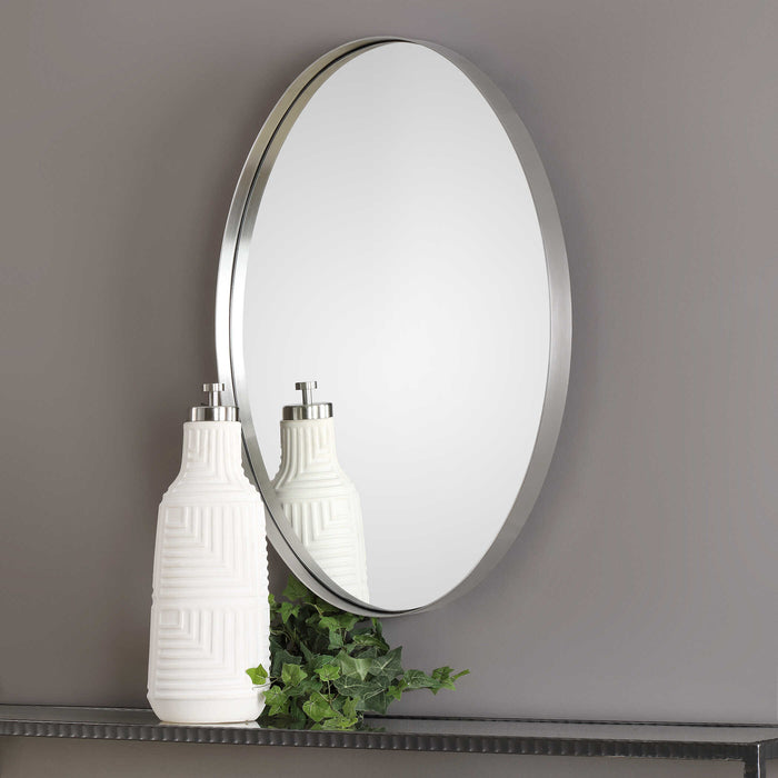 Pursley Mirror Brushed Nickel-Mirrors/Pictures-Uttermost-Lighting Design Store
