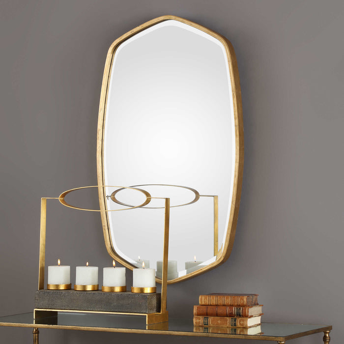 Duronia Mirror Antiqued Gold Leaf-Mirrors/Pictures-Uttermost-Lighting Design Store