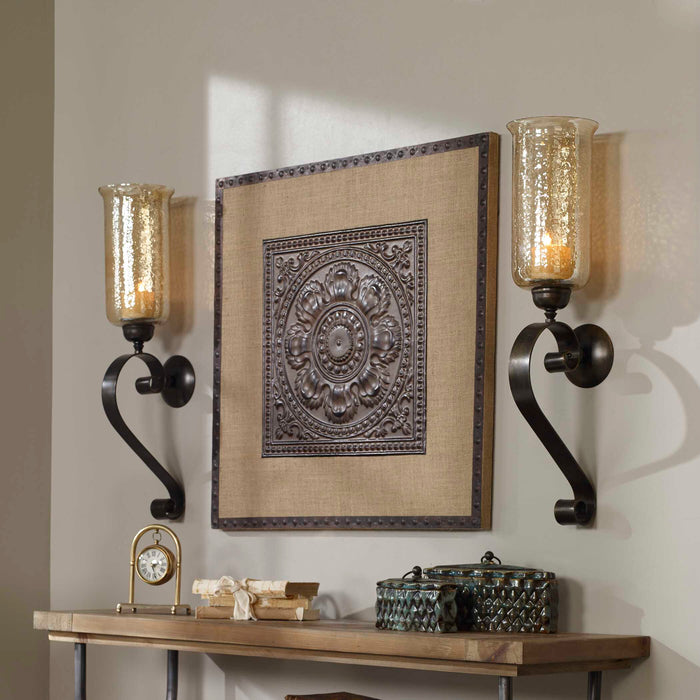 Joselyn Candle Wall Sconce Antique Bronze-Home Accents-Uttermost-Lighting Design Store