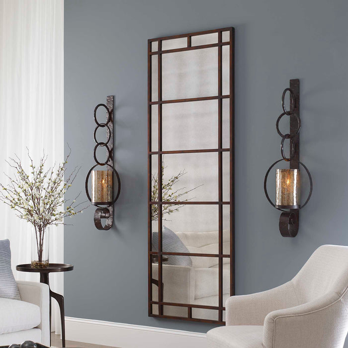 Falconara Wall Sconce Rust Brown w/Burnished Edges-Home Accents-Uttermost-Lighting Design Store