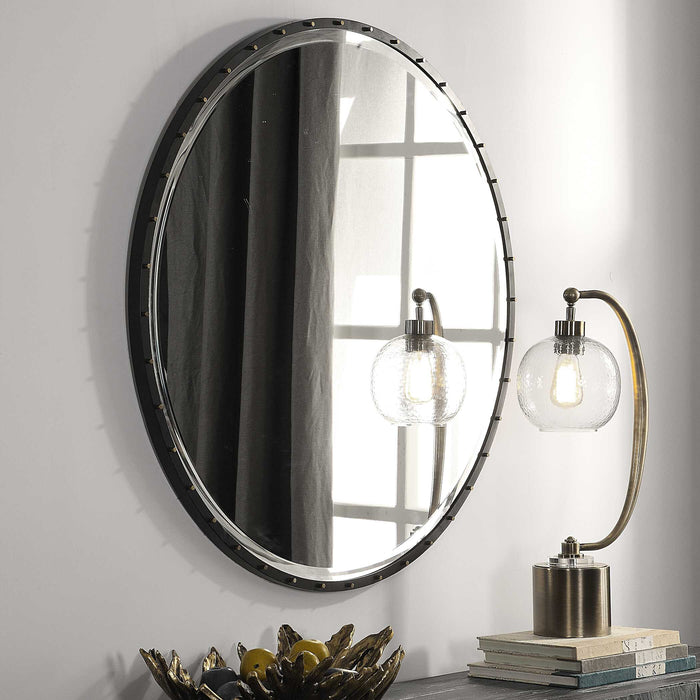 Benedo Mirror Rustic Black-Mirrors/Pictures-Uttermost-Lighting Design Store