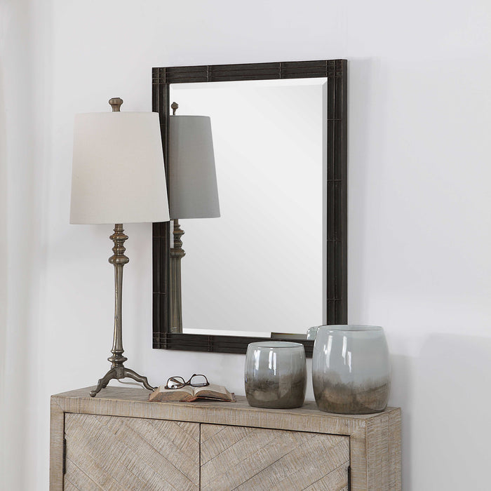 Gower Mirror Rustic Aged Black-Mirrors/Pictures-Uttermost-Lighting Design Store