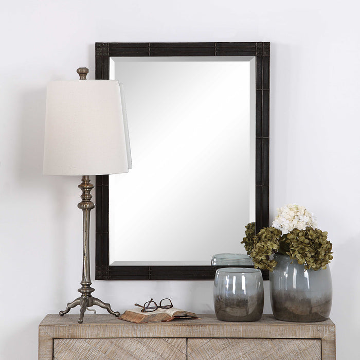 Gower Mirror Rustic Aged Black-Mirrors/Pictures-Uttermost-Lighting Design Store