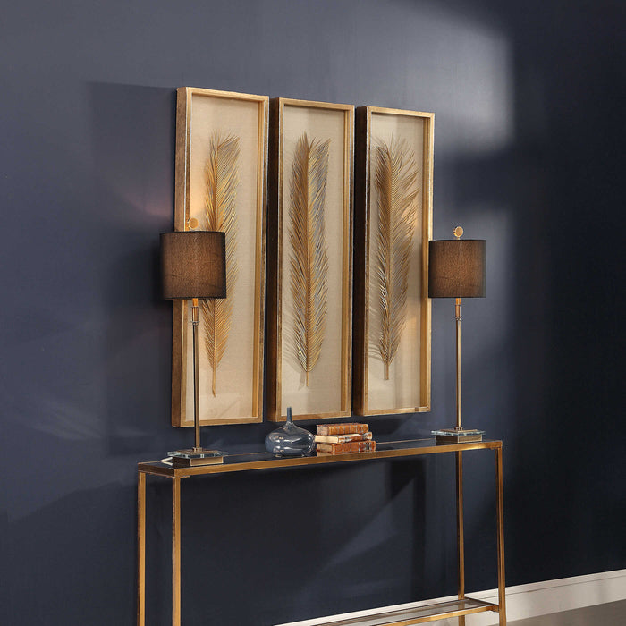 Palma Box Set/3 Gold Leaf-Mirrors/Pictures-Uttermost-Lighting Design Store