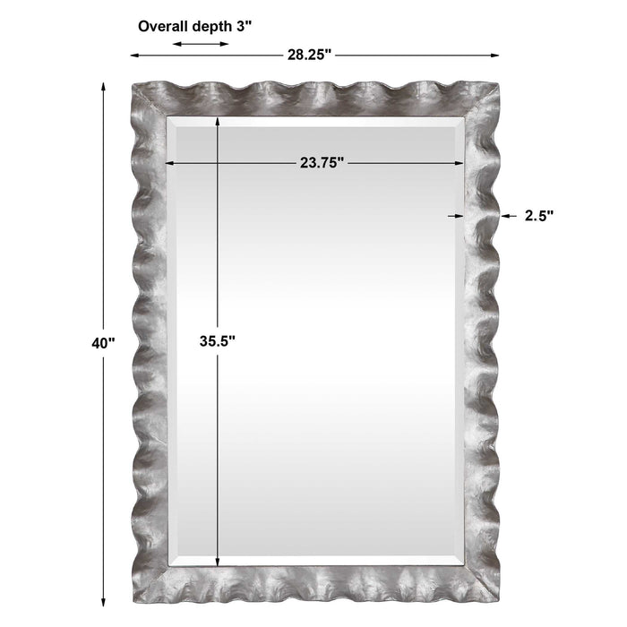 Haya Mirror Silver Leaf-Mirrors/Pictures-Uttermost-Lighting Design Store