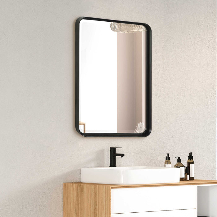 Croften Mirror Matte Black-Mirrors/Pictures-Uttermost-Lighting Design Store