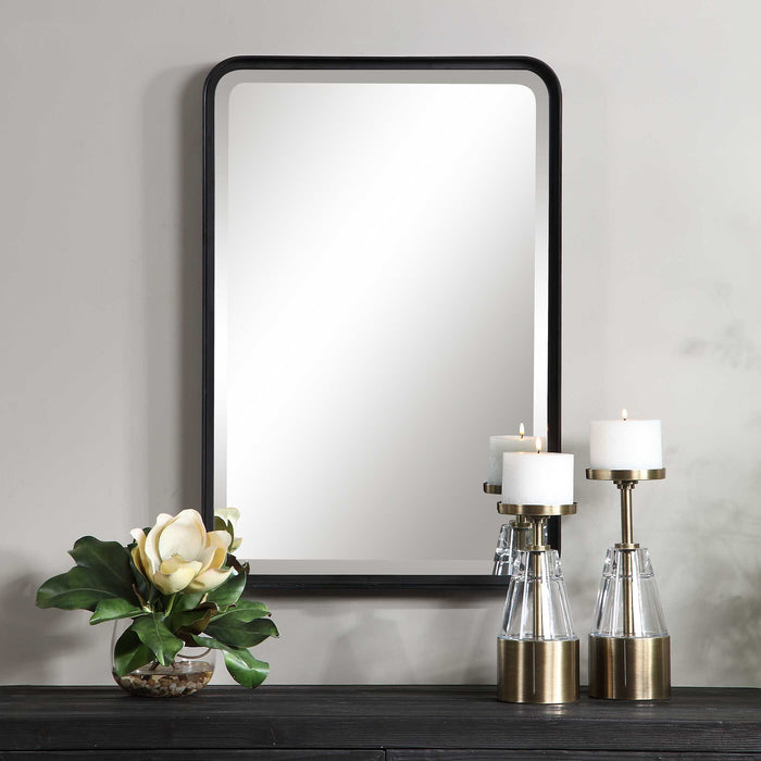 Croften Mirror Matte Black-Mirrors/Pictures-Uttermost-Lighting Design Store