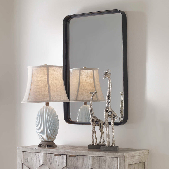 Croften Mirror Matte Black-Mirrors/Pictures-Uttermost-Lighting Design Store