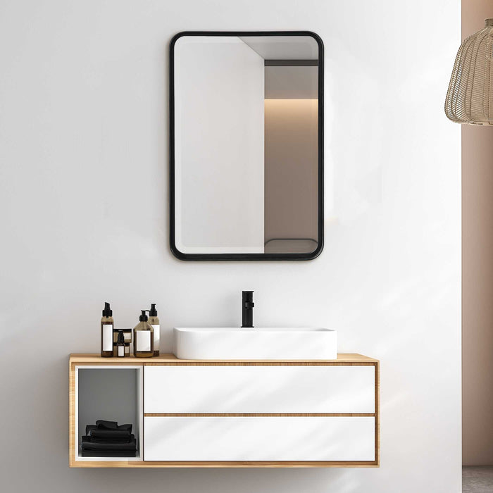 Croften Mirror Matte Black-Mirrors/Pictures-Uttermost-Lighting Design Store