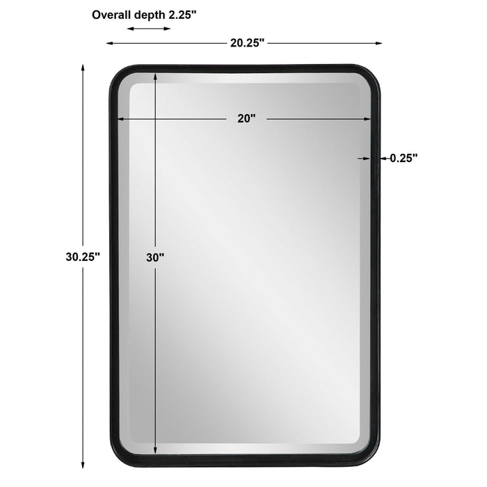 Croften Mirror Matte Black-Mirrors/Pictures-Uttermost-Lighting Design Store