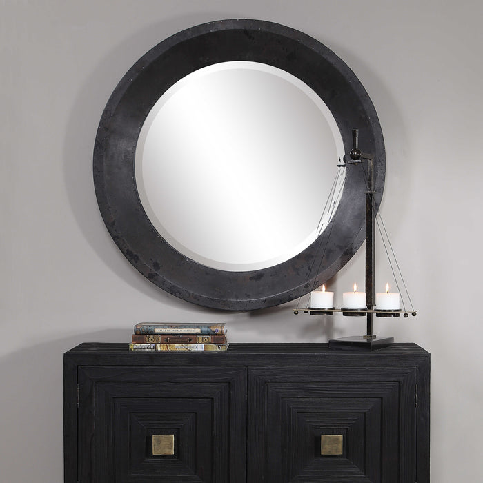 Frazier Mirror Dark Gray, Silver, Charcoal, And Rust-Mirrors/Pictures-Uttermost-Lighting Design Store