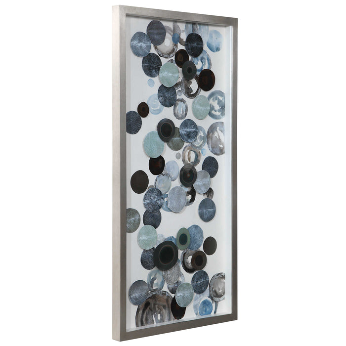 Kella Shadow Box Silver, Brown, Blue, And Green-Mirrors/Pictures-Uttermost-Lighting Design Store