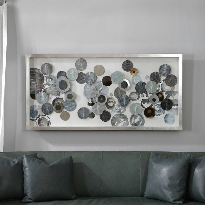 Kella Shadow Box Silver, Brown, Blue, And Green-Mirrors/Pictures-Uttermost-Lighting Design Store