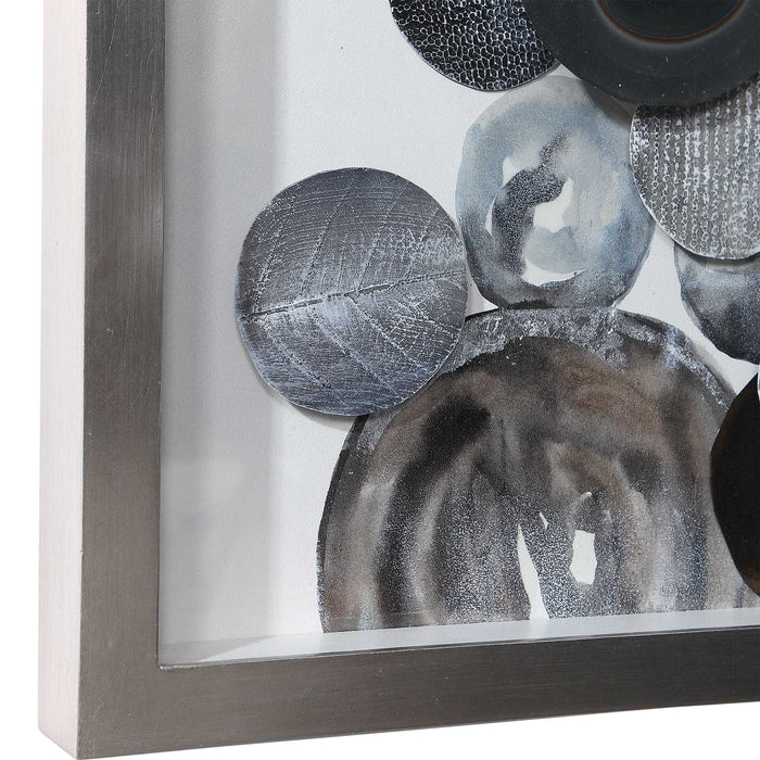 Kella Shadow Box Silver, Brown, Blue, And Green-Mirrors/Pictures-Uttermost-Lighting Design Store