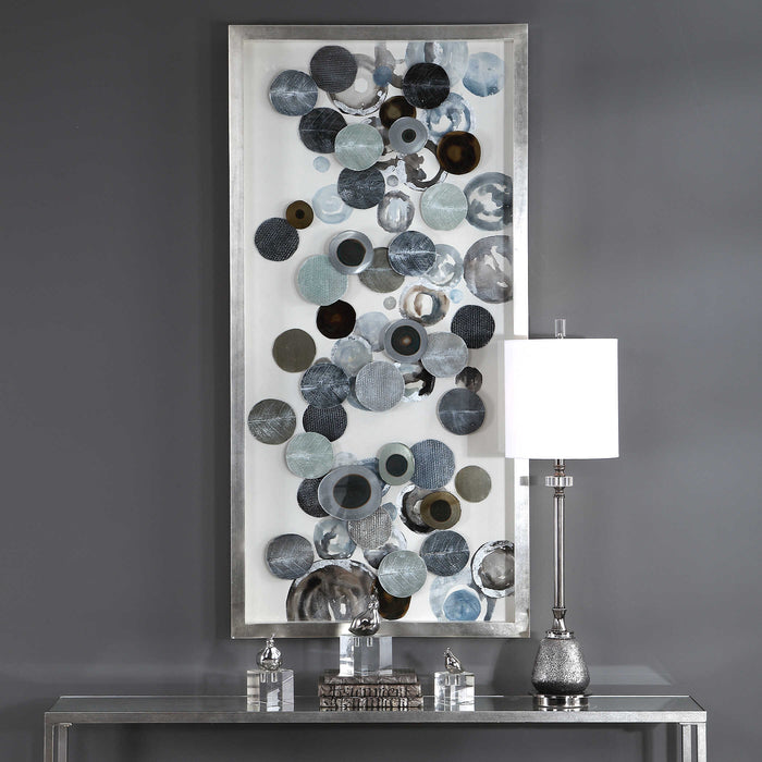 Kella Shadow Box Silver, Brown, Blue, And Green-Mirrors/Pictures-Uttermost-Lighting Design Store