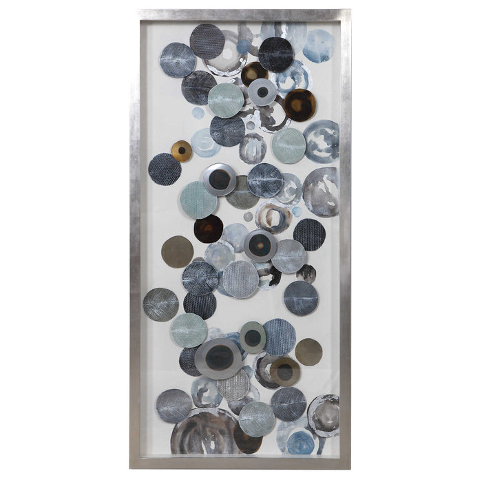 Kella Shadow Box Silver, Brown, Blue, And Green-Mirrors/Pictures-Uttermost-Lighting Design Store