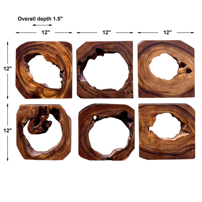 Adlai Wall Art S/6 Coffee Brown-Mirrors/Pictures-Uttermost-Lighting Design Store