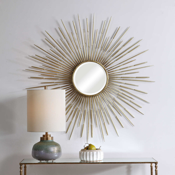 Golden Mirror Antiqued Gold Leaf-Mirrors/Pictures-Uttermost-Lighting Design Store