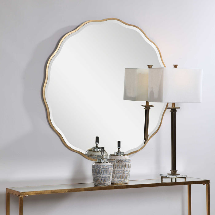 Aneta Mirror Gold-Mirrors/Pictures-Uttermost-Lighting Design Store