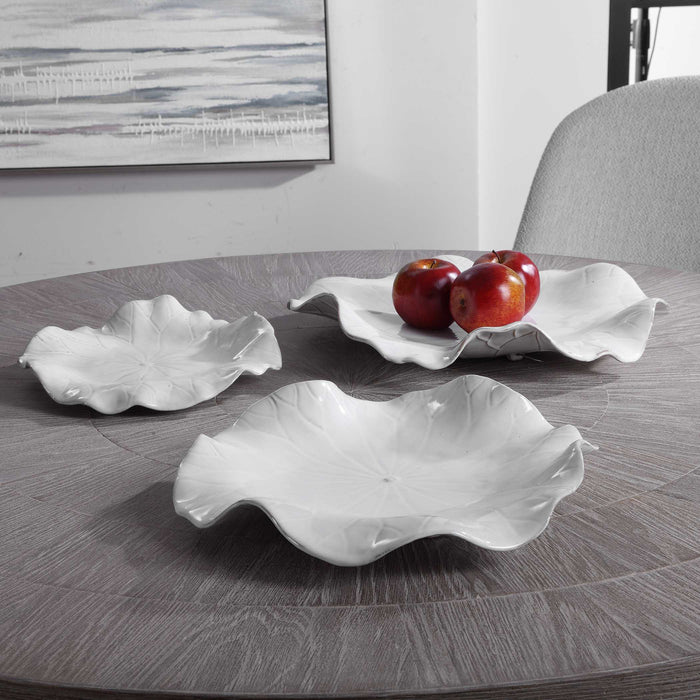 Abella Wall Decor, S/3 White-Mirrors/Pictures-Uttermost-Lighting Design Store