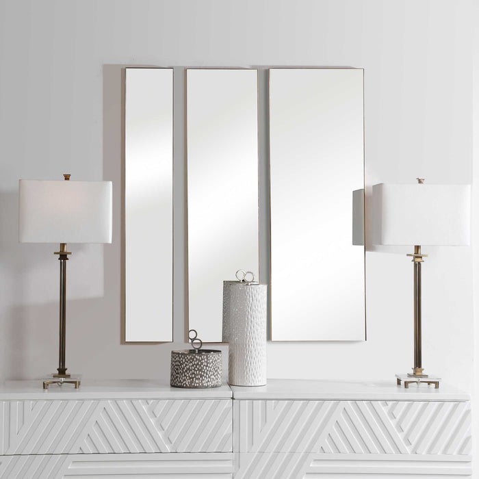 Rowling Mirror, Set Of 3 Gold-Mirrors/Pictures-Uttermost-Lighting Design Store