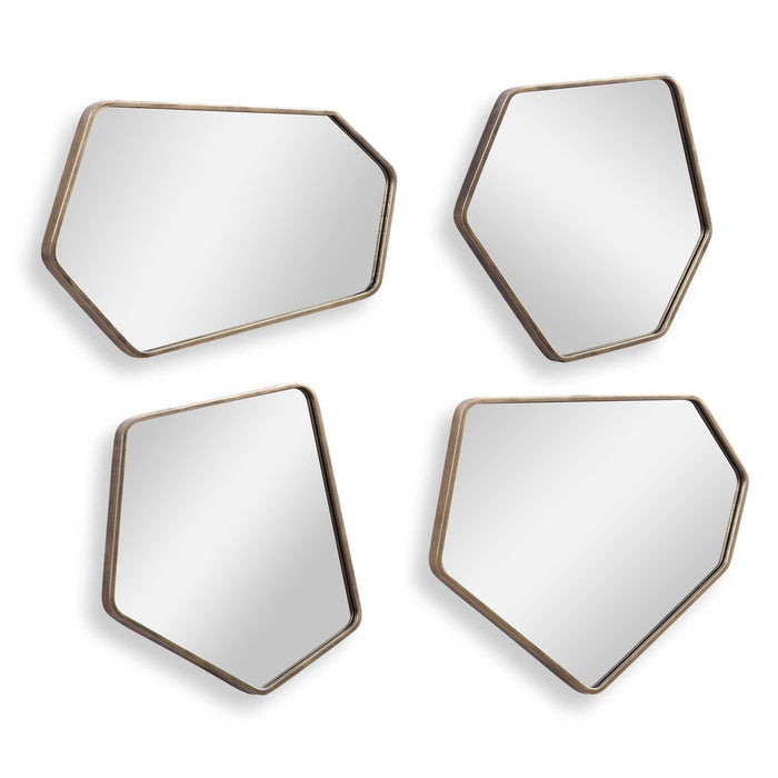 Linneah Mirror, Set Of 4 Aged Gold-Mirrors/Pictures-Uttermost-Lighting Design Store