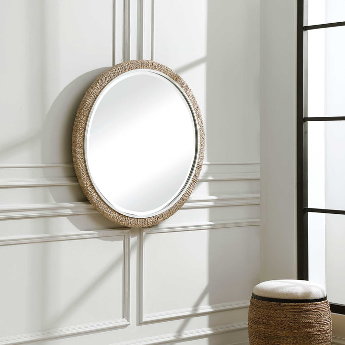 Carbet Mirror Banana Leaf And Matte White-Mirrors/Pictures-Uttermost-Lighting Design Store