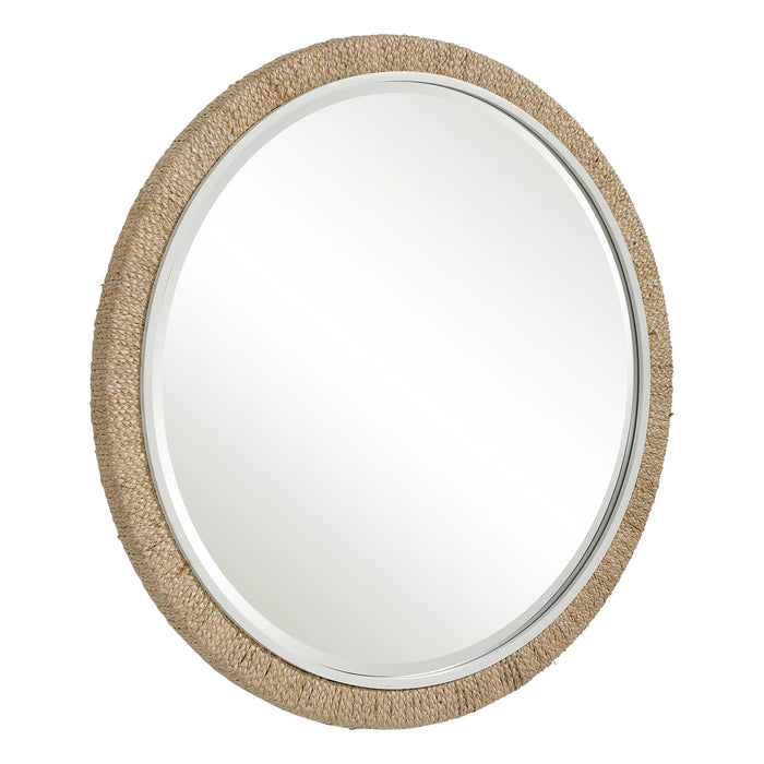 Carbet Mirror Banana Leaf And Matte White-Mirrors/Pictures-Uttermost-Lighting Design Store