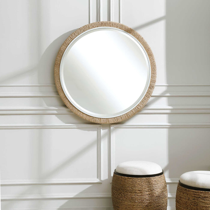 Carbet Mirror Banana Leaf And Matte White-Mirrors/Pictures-Uttermost-Lighting Design Store