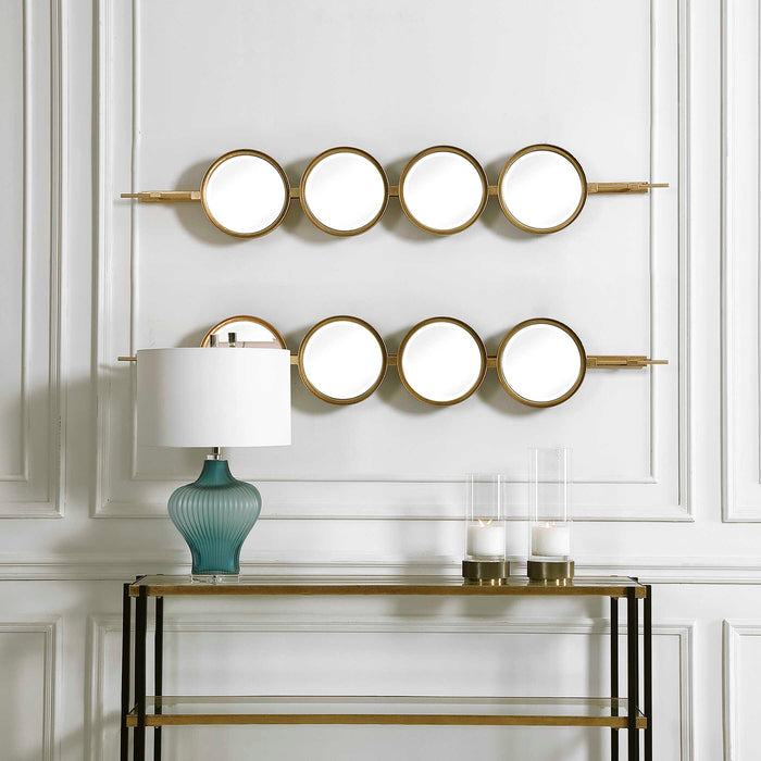 Button Mirror Gold Leaf-Mirrors/Pictures-Uttermost-Lighting Design Store