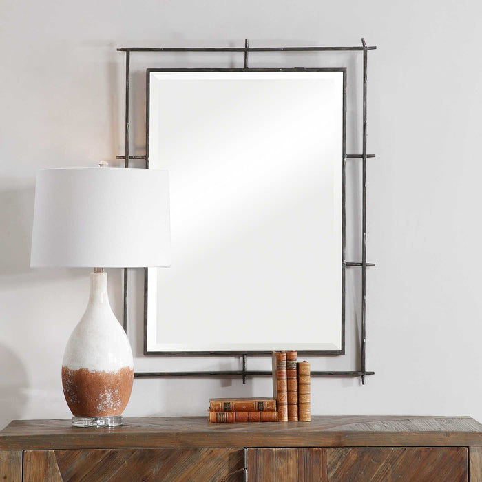 Ironworks Mirror Ebony-Mirrors/Pictures-Uttermost-Lighting Design Store