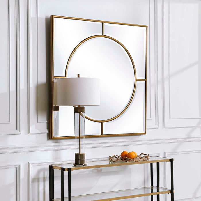 Stanford Mirror Brushed Gold-Mirrors/Pictures-Uttermost-Lighting Design Store