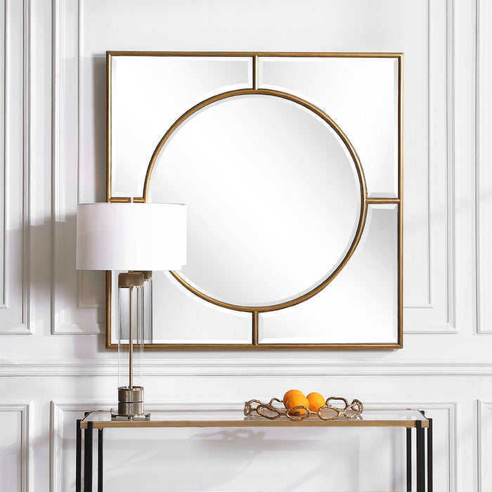 Stanford Mirror Brushed Gold-Mirrors/Pictures-Uttermost-Lighting Design Store