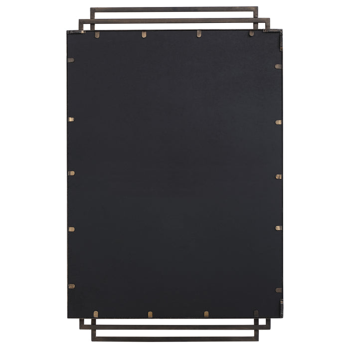 Amherst Mirror Brushed Gold With Silver Highlights-Mirrors/Pictures-Uttermost-Lighting Design Store