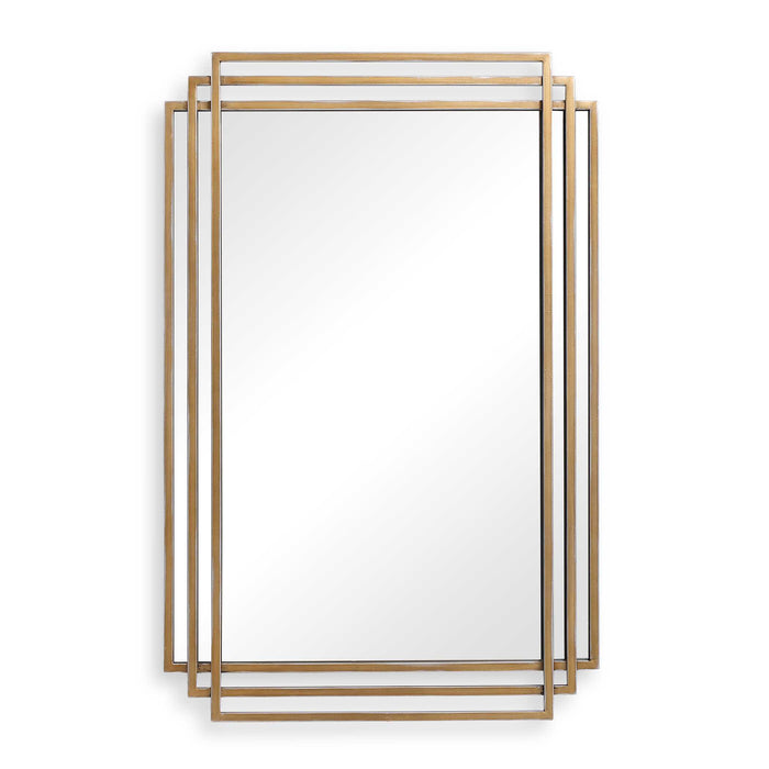 Amherst Mirror Brushed Gold With Silver Highlights-Mirrors/Pictures-Uttermost-Lighting Design Store