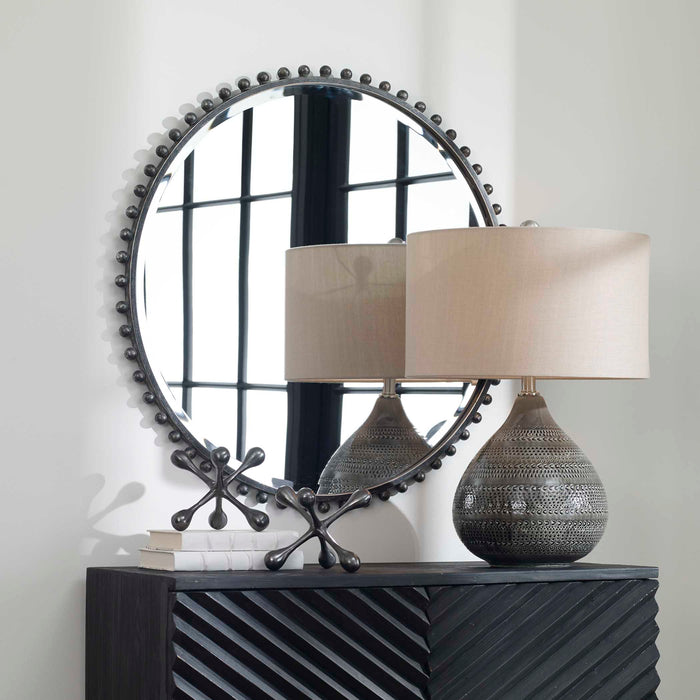 Taza Mirror Black With Silver Highlights-Mirrors/Pictures-Uttermost-Lighting Design Store