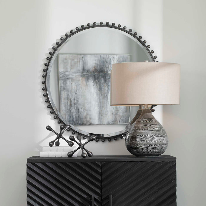 Taza Mirror Black With Silver Highlights-Mirrors/Pictures-Uttermost-Lighting Design Store