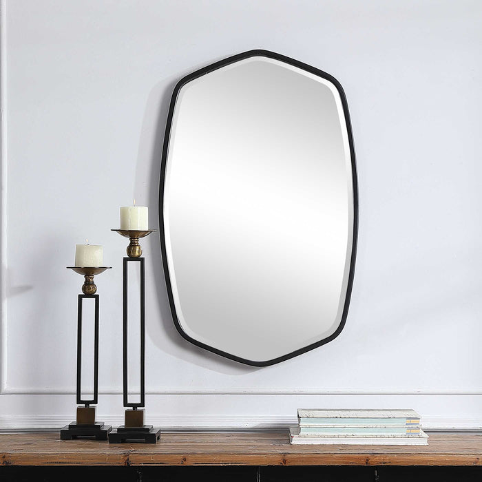 Duronia Mirror Satin Black-Mirrors/Pictures-Uttermost-Lighting Design Store