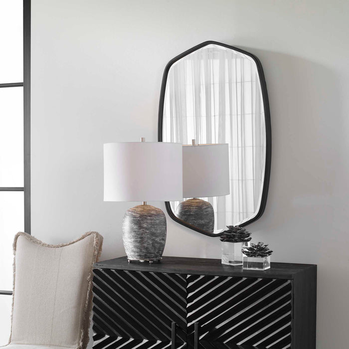 Duronia Mirror Satin Black-Mirrors/Pictures-Uttermost-Lighting Design Store