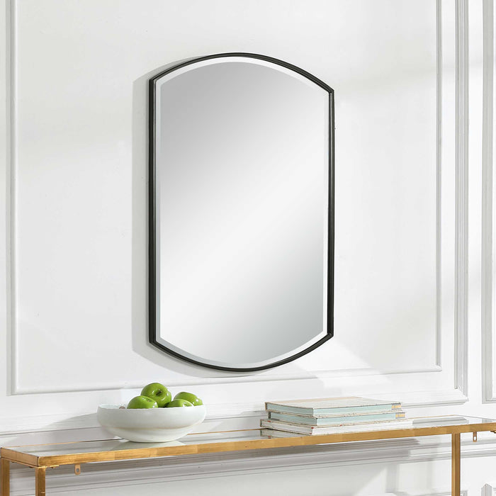 Shield Mirror Satin Black-Mirrors/Pictures-Uttermost-Lighting Design Store