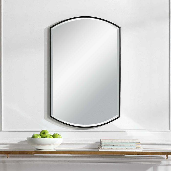 Shield Mirror Satin Black-Mirrors/Pictures-Uttermost-Lighting Design Store
