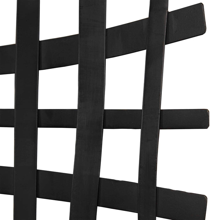 Gridlines Wall Decor Matte Black-Mirrors/Pictures-Uttermost-Lighting Design Store