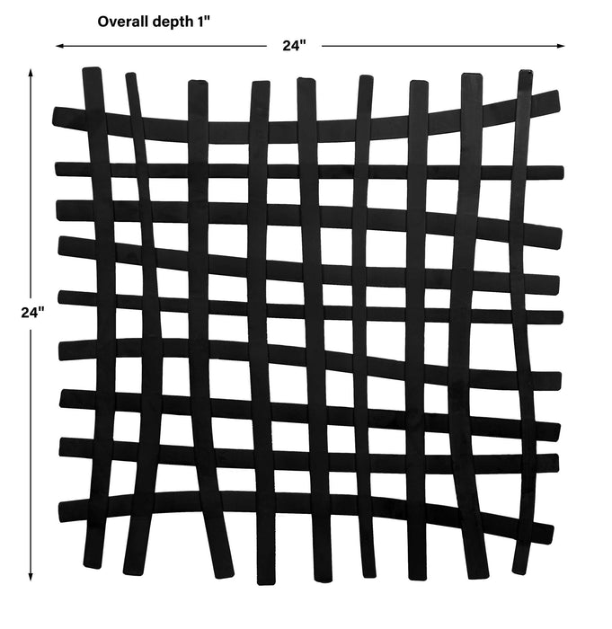 Gridlines Wall Decor Matte Black-Mirrors/Pictures-Uttermost-Lighting Design Store