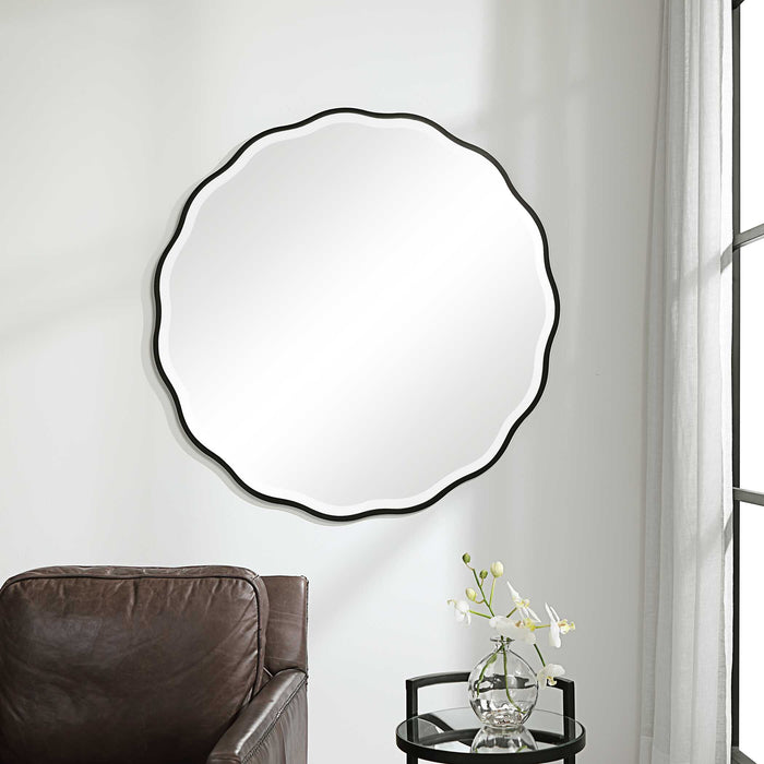 Aneta Mirror Satin Black-Mirrors/Pictures-Uttermost-Lighting Design Store