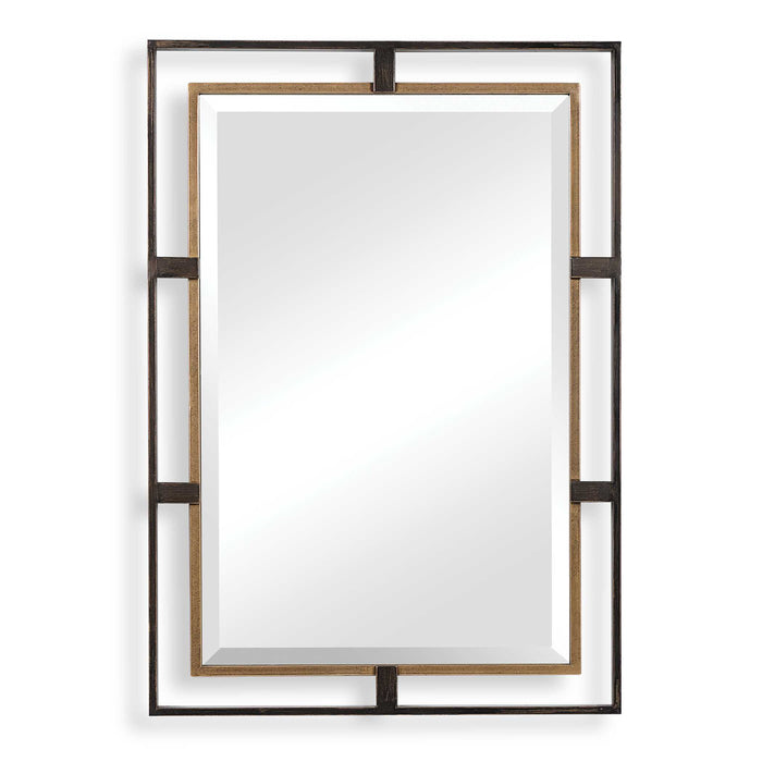 Carrizo Mirror Distressed Rustic Bronze-Mirrors/Pictures-Uttermost-Lighting Design Store