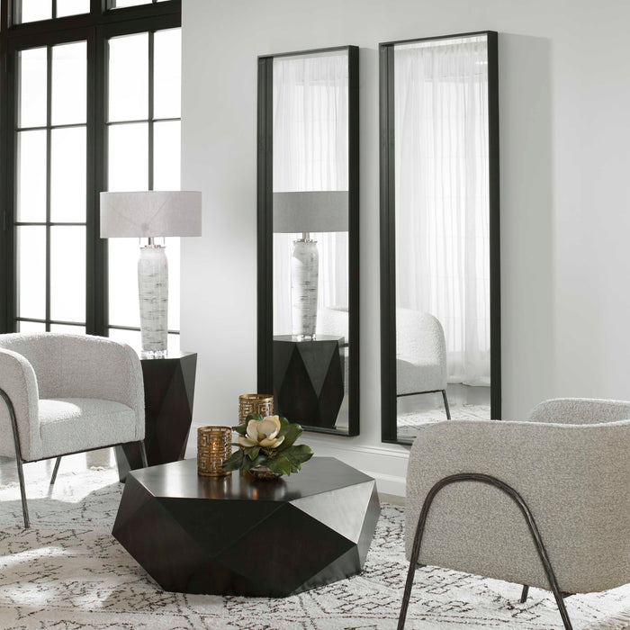 Kahn Mirror Matte Black-Mirrors/Pictures-Uttermost-Lighting Design Store