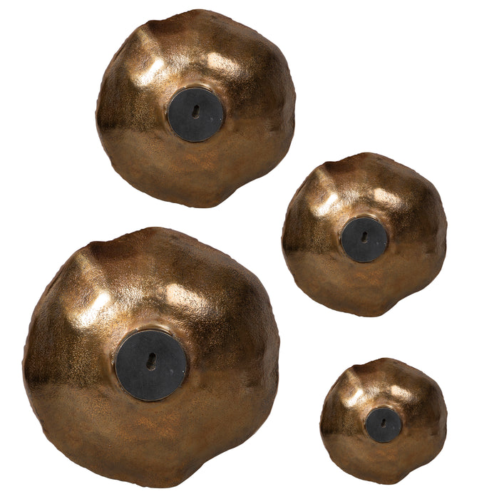 Lucky Wall Bowls, S/4 Vintage Brass-Mirrors/Pictures-Uttermost-Lighting Design Store
