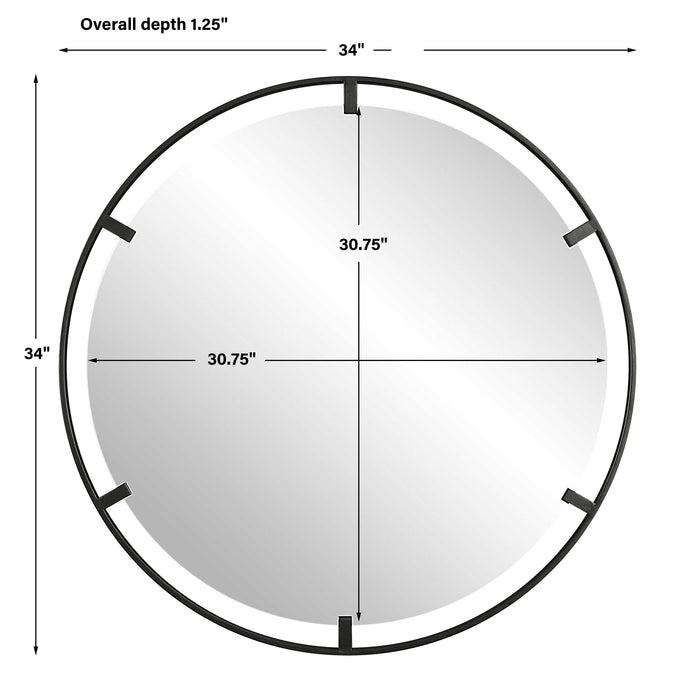 Cashel Mirror Satin Black-Mirrors/Pictures-Uttermost-Lighting Design Store