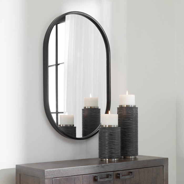 Varina Mirror Satin Black-Mirrors/Pictures-Uttermost-Lighting Design Store